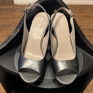 Nine West Metallic Slingback Heels